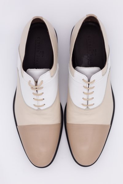 Scarpe uomo stringate beige bianco abito da sposo fashion azzurro e sabbia made in Italy 100% by Cleofe Finati