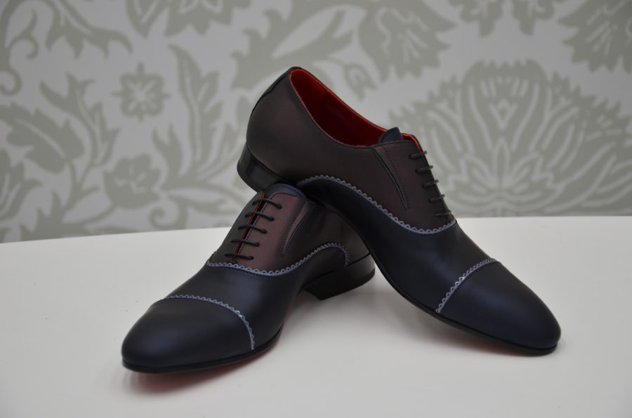 Scarpe stringate blu e bordeaux abito da uomo glamour blu bordeaux made in Italy 100% by Cleofe Finati