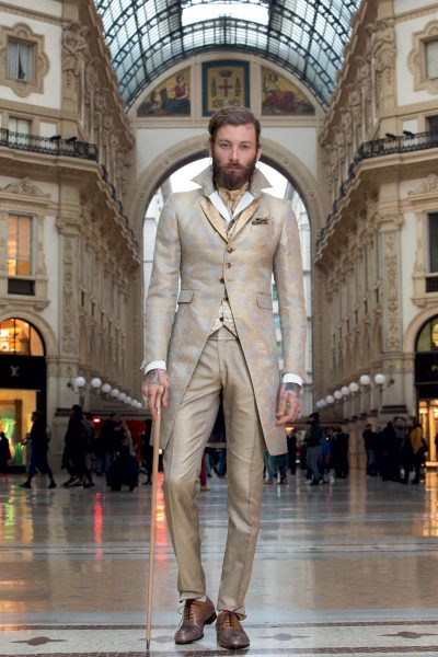 Pantalone abito da uomo glamour oro made in Italy 100% by Cleofe Finati