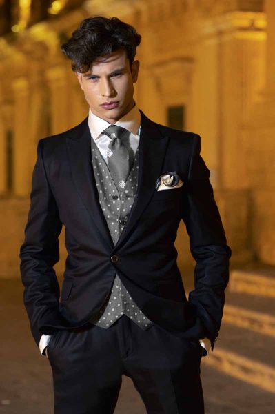 Wedding suit classic blue black 100% made in Italy by Cleofe Finati