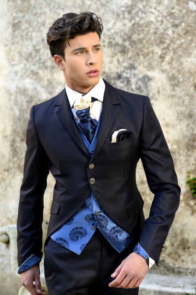 Abito da sposo fashion blu notte made in Italy 100% by Cleofe Finati