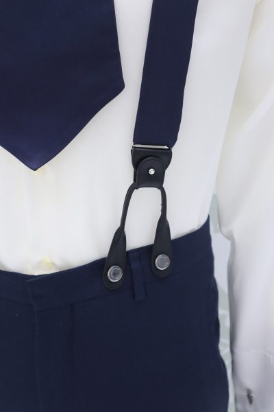 Suspenders blue white fashion wedding suit lightning blue 100% made in Italy                                                                                                   by Cleofe Finati