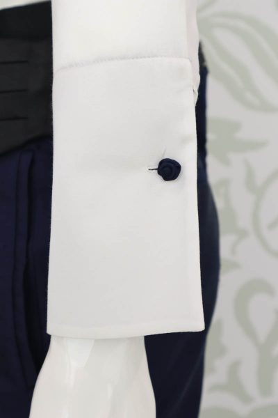 Camicia panna abito da uomo glamour blu e nero made in Italy 100% by Cleofe Finati