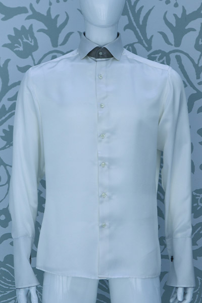 Camicia panna abito da sposo fashion blu navy made in Italy 100% by Cleofe Finati
