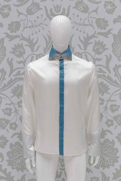 Camicia panna abito da uomo glamour blu navy made in Italy 100% by Cleofe Finati