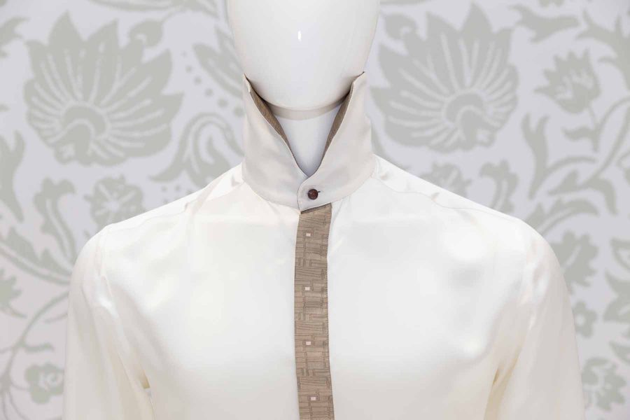 Camicia panna abito da uomo glamour oro made in Italy 100% by Cleofe Finati