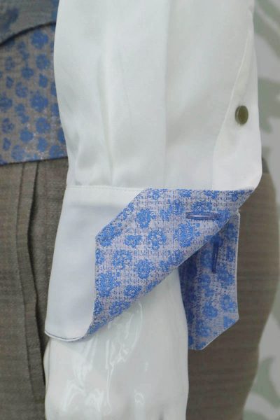 Camicia panna abito da uomo glamour azzurro beige sabbia made in Italy 100% by Cleofe Finati