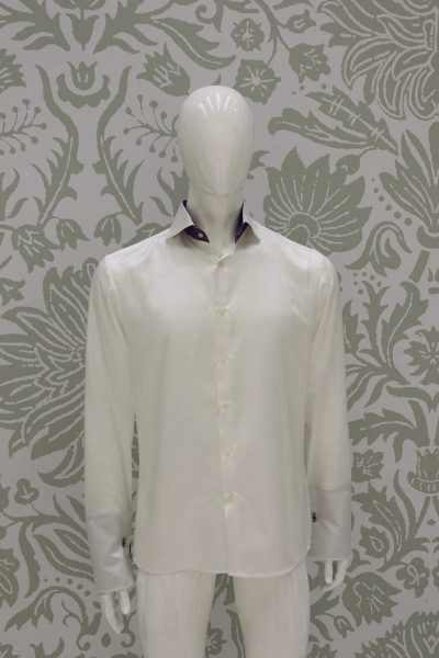 Camicia panna abito da sposo fashion bordeaux made in Italy 100% by Cleofe Finati