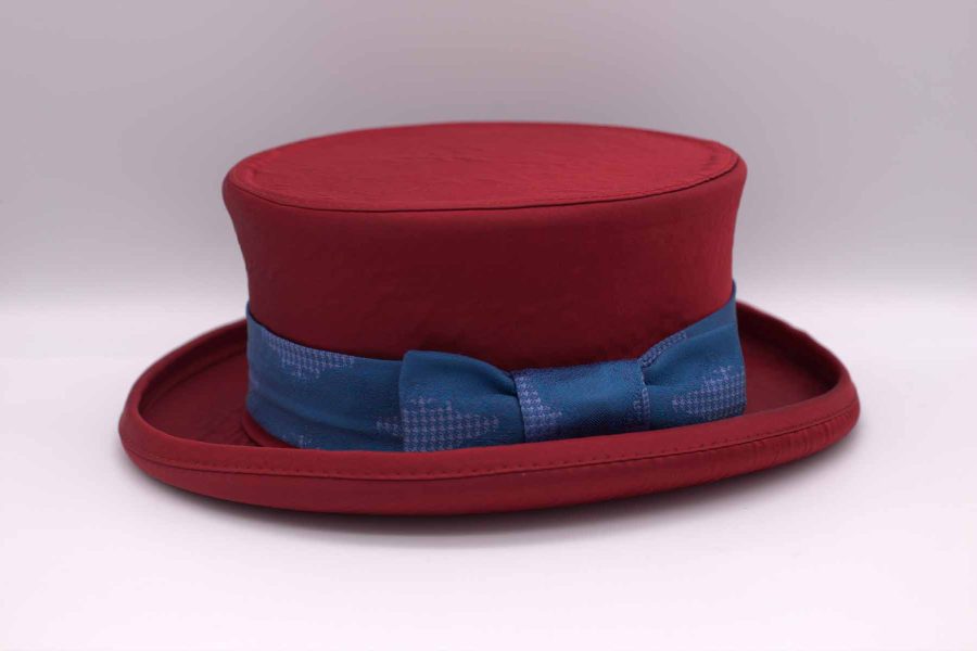 Cappello cilindro demi abito da uomo glamour blu bordeaux made in Italy 100% by Cleofe Finati