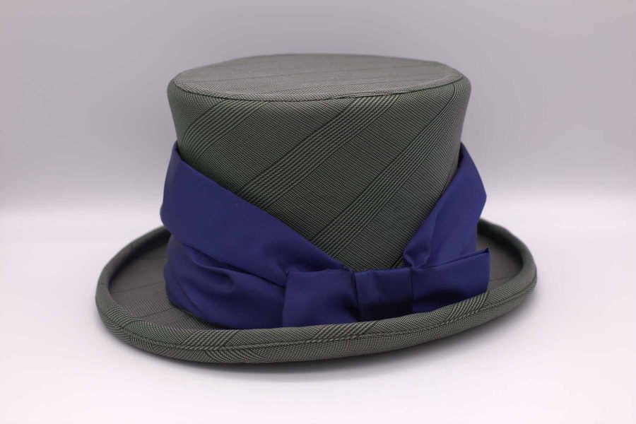 Cappello cilindro abito da uomo glamour grigio verde blu made in Italy 100% by Cleofe Finati