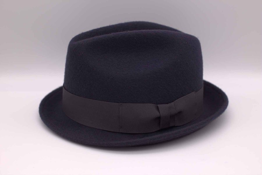 Cappello blues abito da uomo glamour blu bianco e nero made in Italy 100% by Cleofe Finati