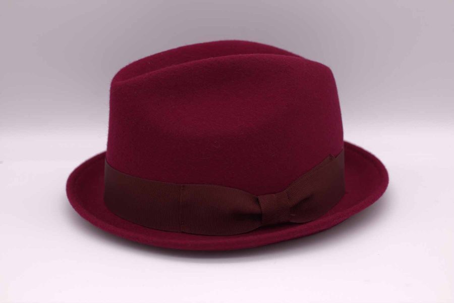 Cappello blues rosso abito da uomo glamour rosso bordeaux bordò made in Italy 100% by Cleofe Finati