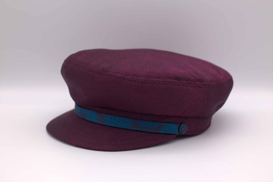 Cappello litis bordeaux abito da uomo glamour vinaccia bordeaux turchese made in Italy 100% by Cleofe Finati