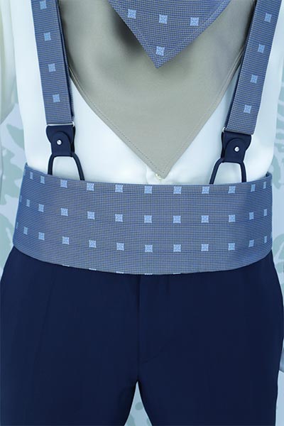 Cintura fascia in tessuto blu notte abito da sposo fashion blu navy made in Italy 100% by Cleofe Finati