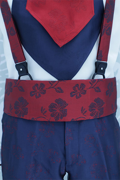 Cintura fascia in tessuto rossa abito da sposo linea marsina Limited Edition blu made in Italy 100% by Cleofe Finati