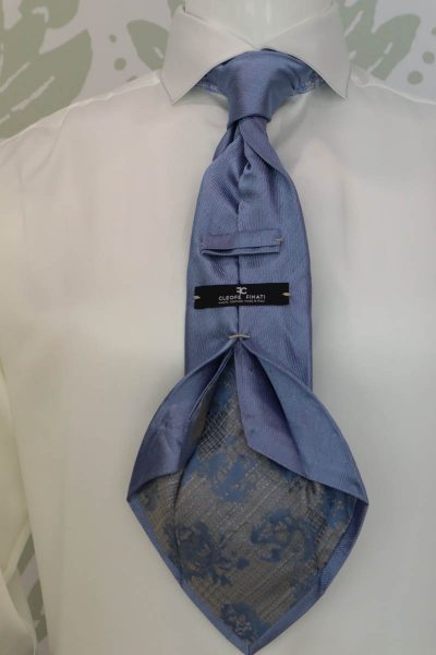 Cravatta dandy azzurro sabbia abito da uomo glamour azzurro made in Italy 100% by Cleofe Finati
