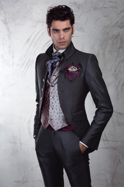Grey fashion wedding suit 100% made in Italy by Cleofe Finati