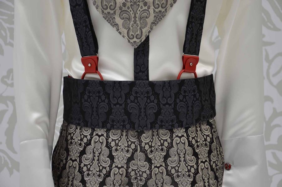 Cintura fascia in tessuto nero inchiostro abito da uomo glamour nero rosso rubino ecru made in Italy 100% by Cleofe Finati