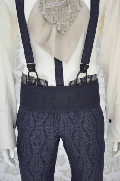 Cintura fascia in tessuto blu notte abito da uomo glamour blu notte ecru made in Italy 100% by Cleofe Finati