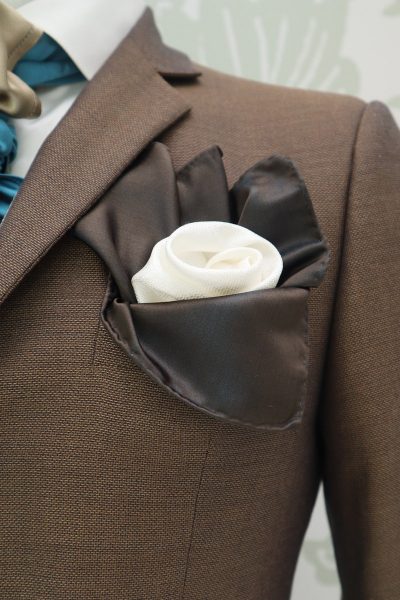 Giacca abito da sposo fashion marrone made in Italy 100% by Cleofe Finati