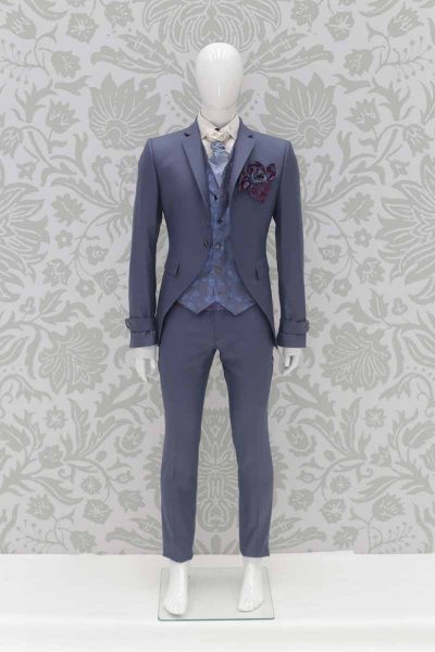 Giacca abito da sposo fashion azzurro serenity made in Italy 100% by Cleofe Finati