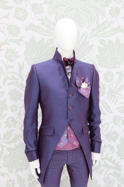 Giacca abito da uomo glamour lusso blu bordeaux made in Italy 100% by Cleofe Finati