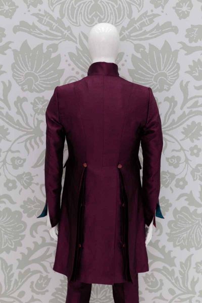 Glamorous burgundy pomace burgundy men's suit jacket 100% made in Italy by Cleofe Finati