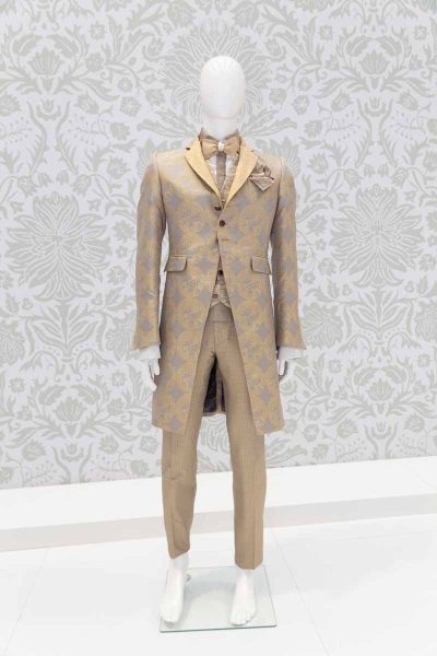 Glamorous men's suit jacket gold 100% made in Italy by Cleofe Finati
