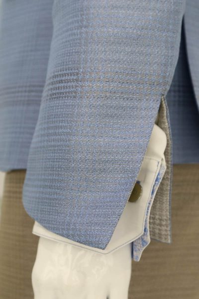 Giacca abito da uomo glamour lusso bianco azzurro made in Italy 100% by Cleofe Finati