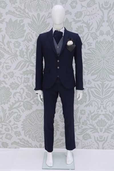 Fashion lightning blue wedding suit jacket 100% made in Italy        by Cleofe Finati