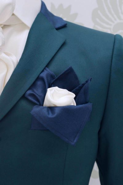 Sky blue fashion wedding suit jacket 100% made in Italy by Cleofe Finati