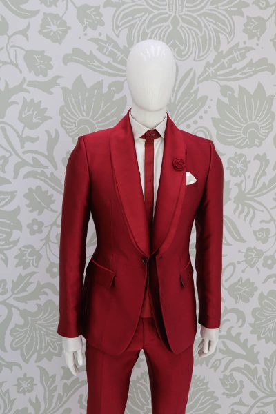 Giacca abito da uomo glamour lusso rosso made in Italy 100% by Cleofe Finati