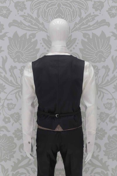 Waistcoat vest golden beige fashion wedding suit grey 100% made in Italy by Cleofe Finati