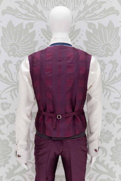 Waistcoat vest glamour suit burgundy red 100% made in Italy by Cleofe Finati