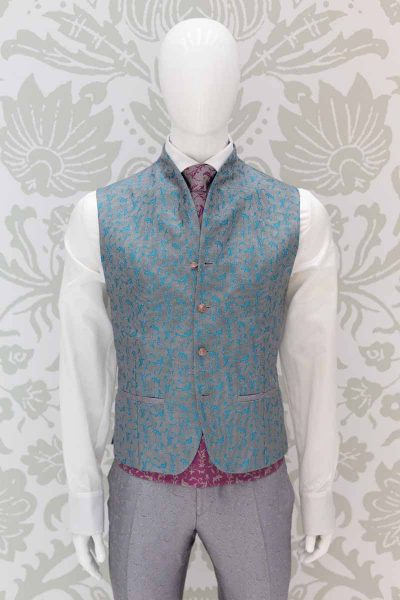 Waistcoat vest grey glamorous men's suit 100% made in Italy by Cleofe Finati