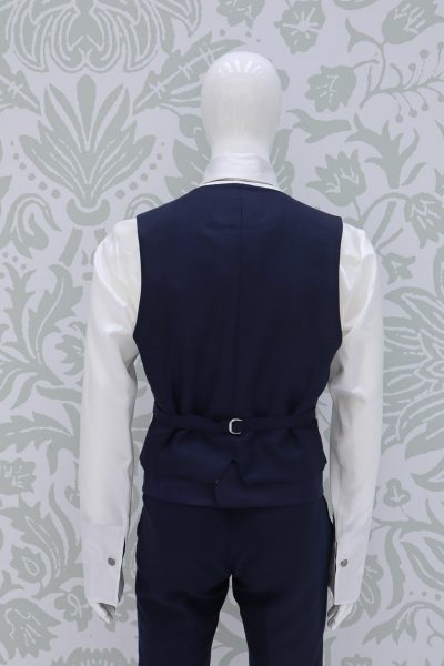 Waistcoat vest midnight blue fashion wedding suit lightning blue 100% made in Italy         by Cleofe Finati