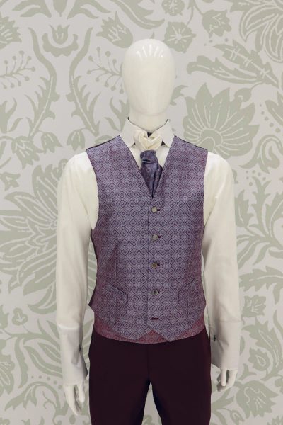Waistcoat vest burgundy fashion wedding suit 100% made in Italy         by Cleofe Finati