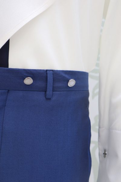 Pantalone abito da sposo classico blu intenso made in Italy 100% by Cleofe Finati