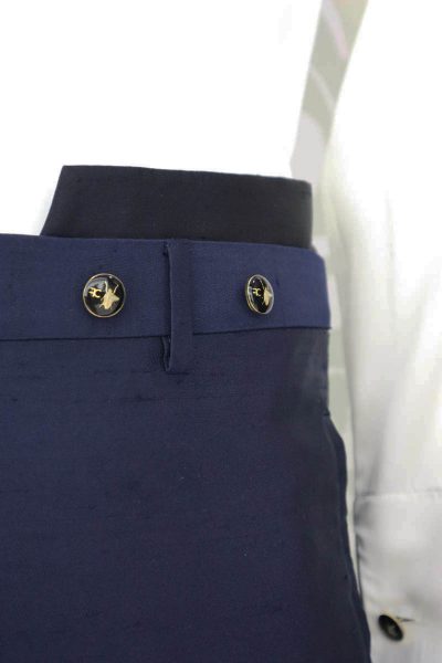 Pantalone abito da uomo glamour blu e nero made in Italy 100% by Cleofe Finati