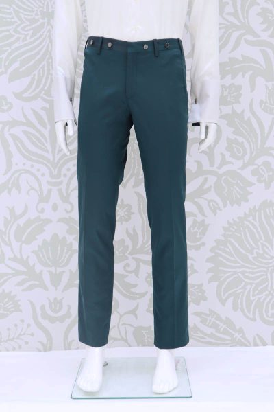 Pantalone abito da sposo fashion verde blu made in Italy 100% by Cleofe Finati