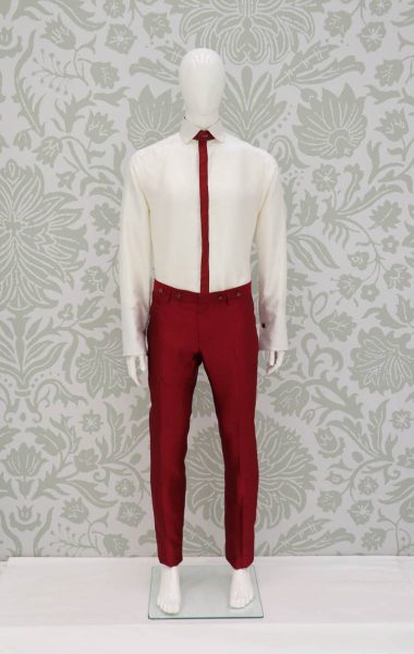 Pantalone abito da uomo glamour rosso made in Italy 100% by Cleofe Finati