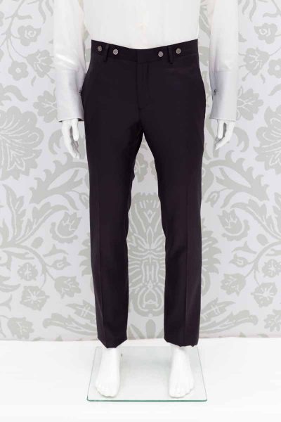Fashion brown wedding suit trousers 100% made in Italy by Cleofe Finati