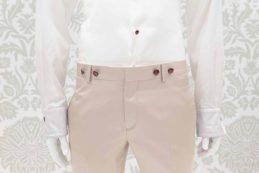 Pantaloni abito da uomo glamour tartan oro havana made in Italy 100% by Cleofe Finati