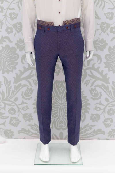 Navy blue fashion men’s suit trousers 100% made in Italy by Cleofe Finati