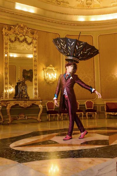 Cappello litis bordeaux abito da uomo glamour vinaccia bordeaux turchese made in Italy 100% by Cleofe Finati