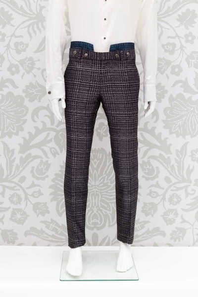 Pantalone abito da uomo glamour lusso blu nero made in Italy 100% by Cleofe Finati