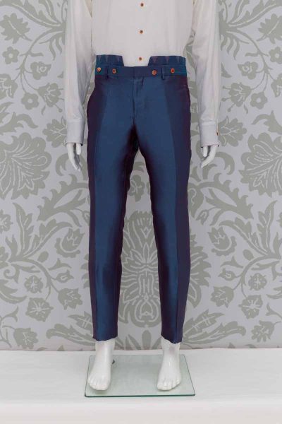 Pantalone abito da uomo glamour lusso blu bordeaux made in Italy 100% by Cleofe Finati