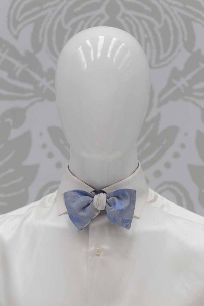 Papillon dandy double azzurro panna abito da sposo fashion azzurro serenity made in Italy 100% by Cleofe Finati