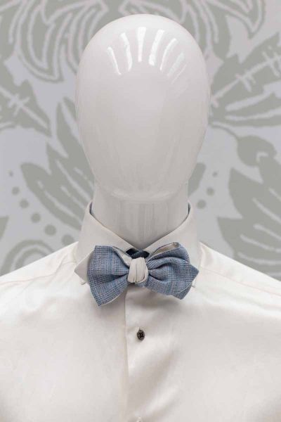Blue-white pointed bow tie glamour men's suit blue black made in Italy 100% by Cleofe Finati