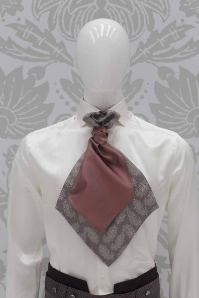 Antique rosé Ascot fashion wedding suit seal brown 100% made in Italy by Cleofe Finati